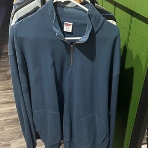 J. Crew Men's Navy Quarter Zip Sweater